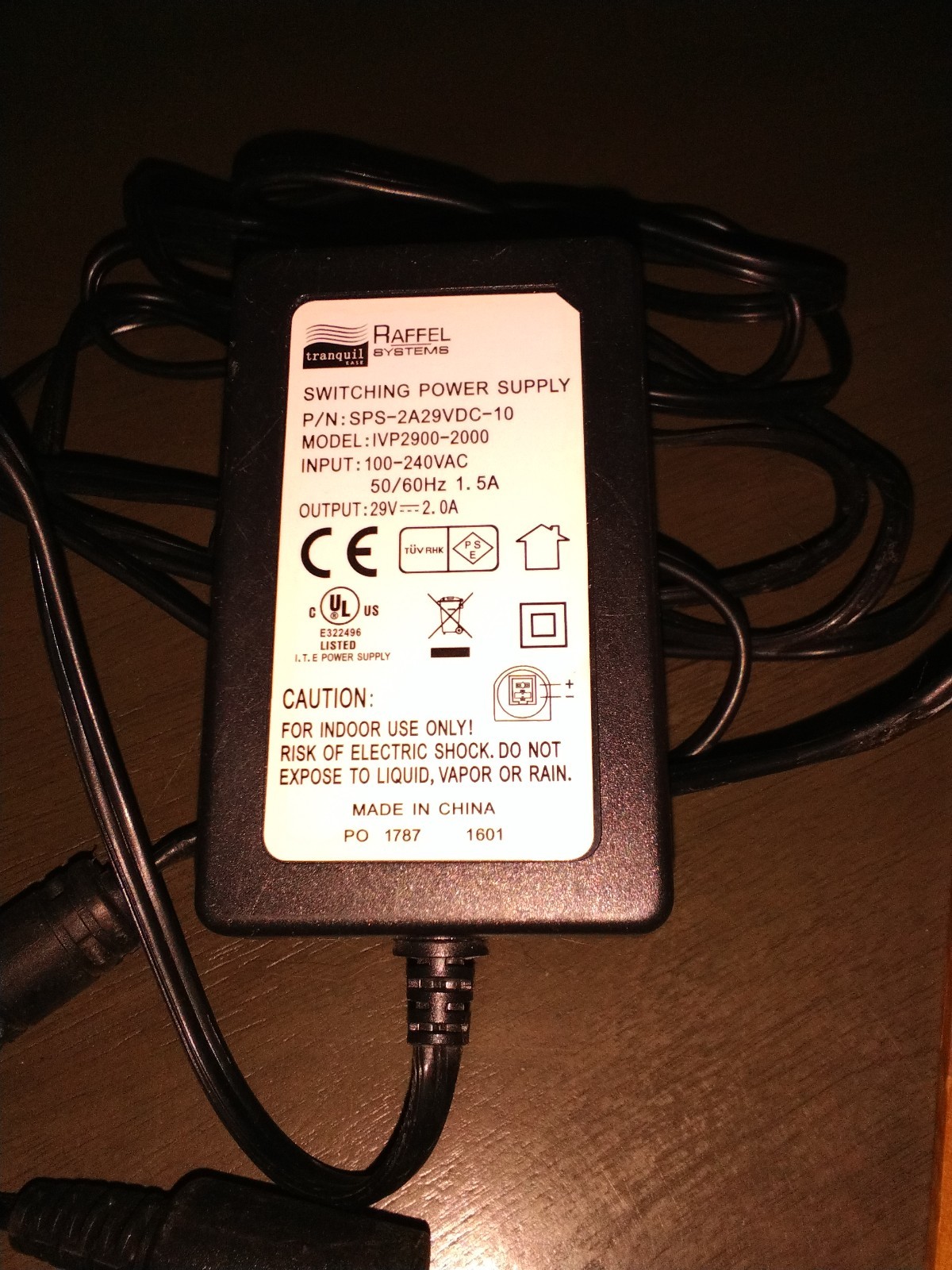 2 Tranquil Ease Raffel Compact 2 PIN Switching Power Supply Transformer Cable