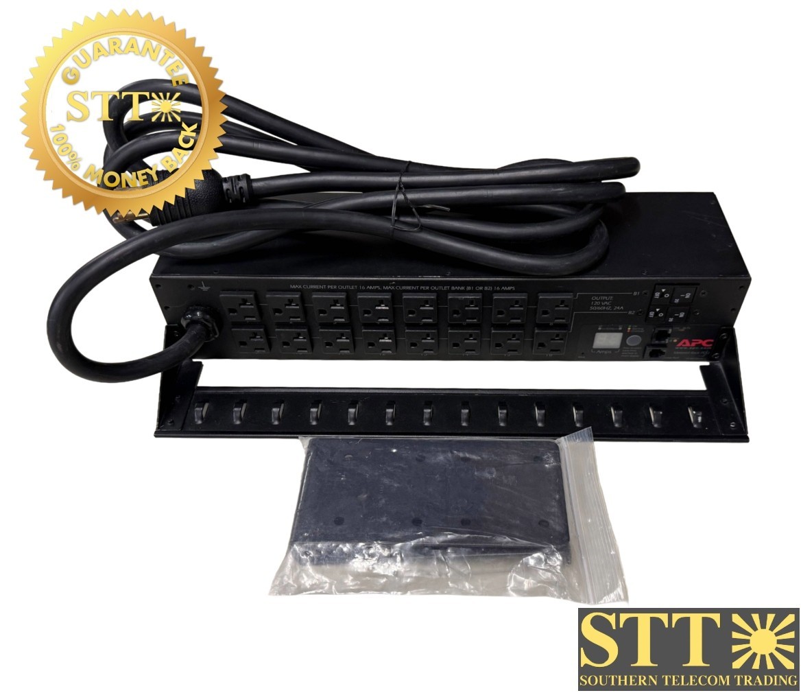 AP7802 APC METERED RACK PDU 2U 30A 120V 16-OUTLET STRIP W/ MOUNTS & CABLE MGMT