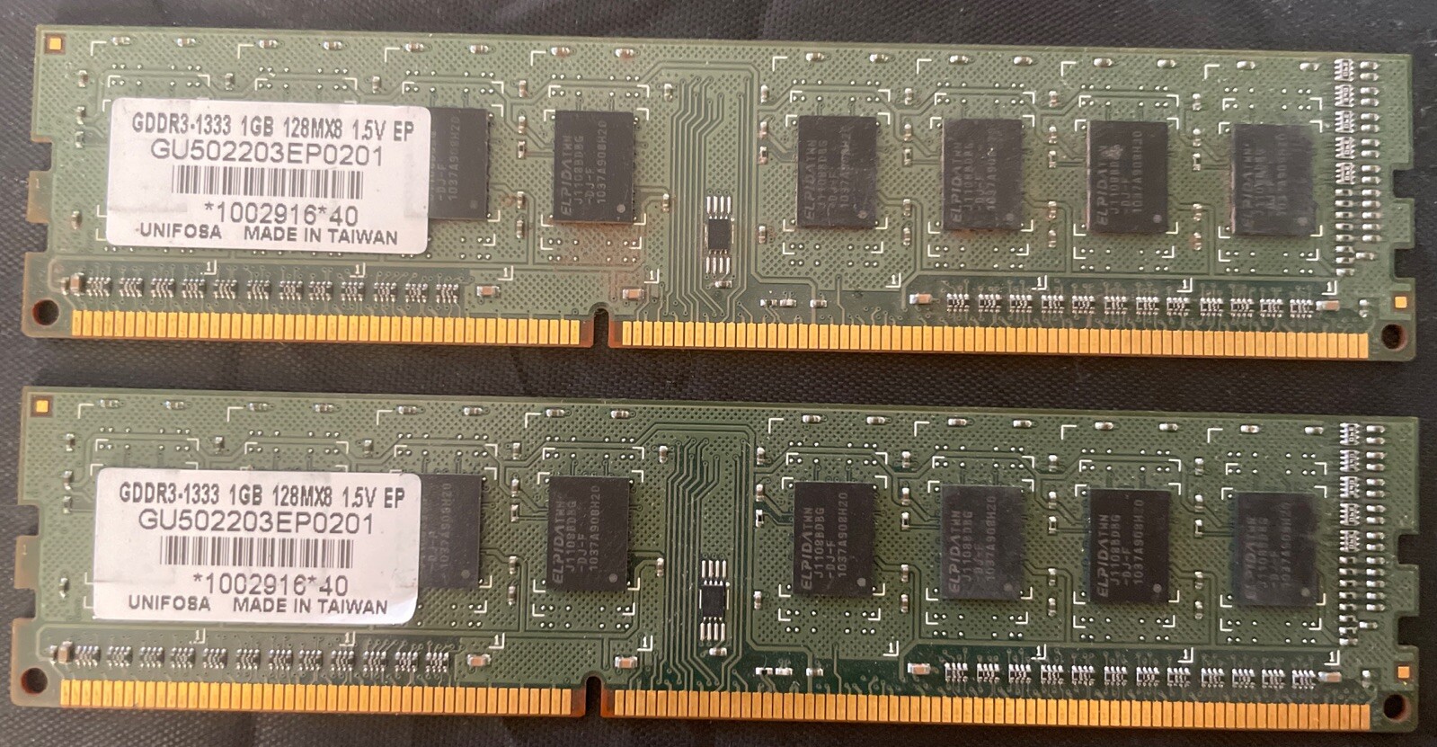GDDR3-1333 1GB 128MX8 1.5V EP, Lot Of 2