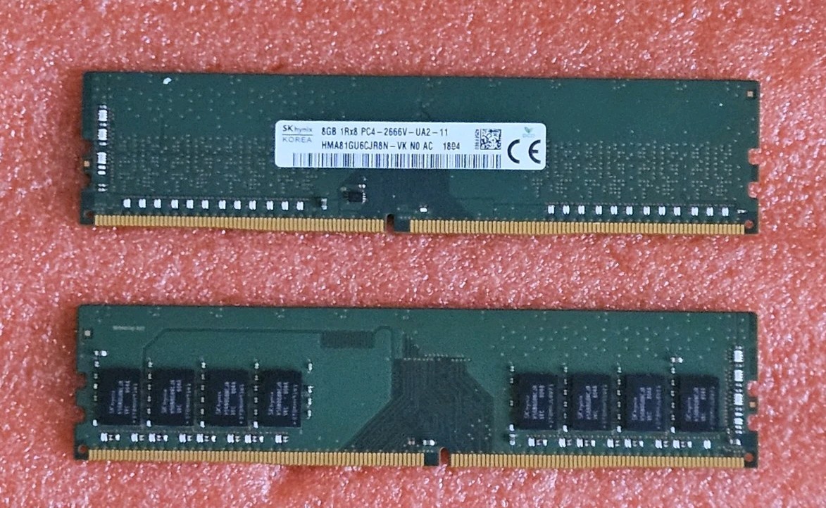 Sk Hynix 16gb 2x8GB PC4-21300 DDR4-2666MHz DIMM Desktop RAM (HMA81GU6CJR8N-VK)