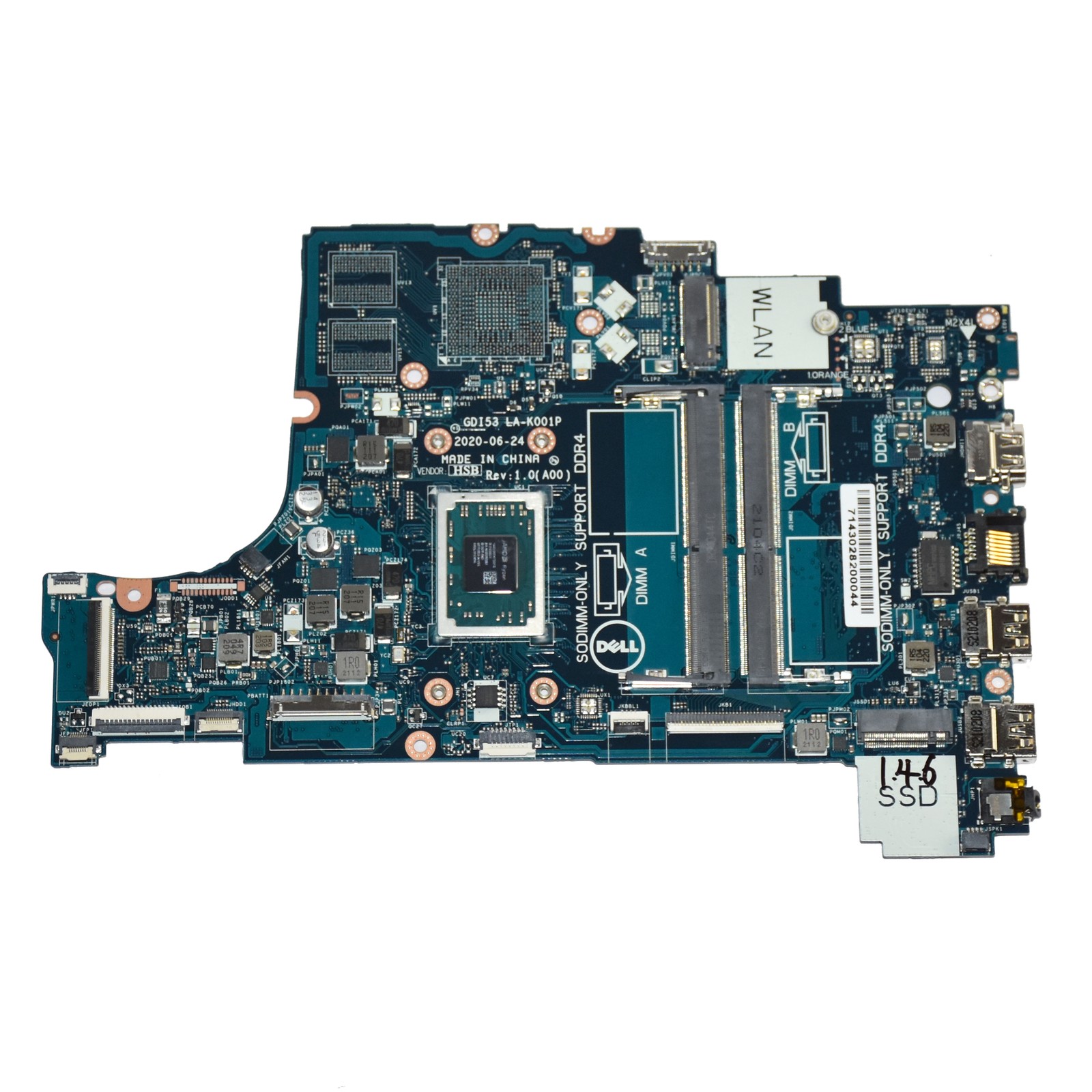 Dell Inspiron 3505 Motherboard AMD Ryzen 3 3250U 2.6GHz GD153 LA-K001P 0VPNP