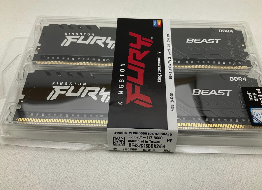 Kingston FURY Beast 64GB (2 x 32GB) PC4-25600 (DDR4-3200) UDIMM KF432C16BBK2/64