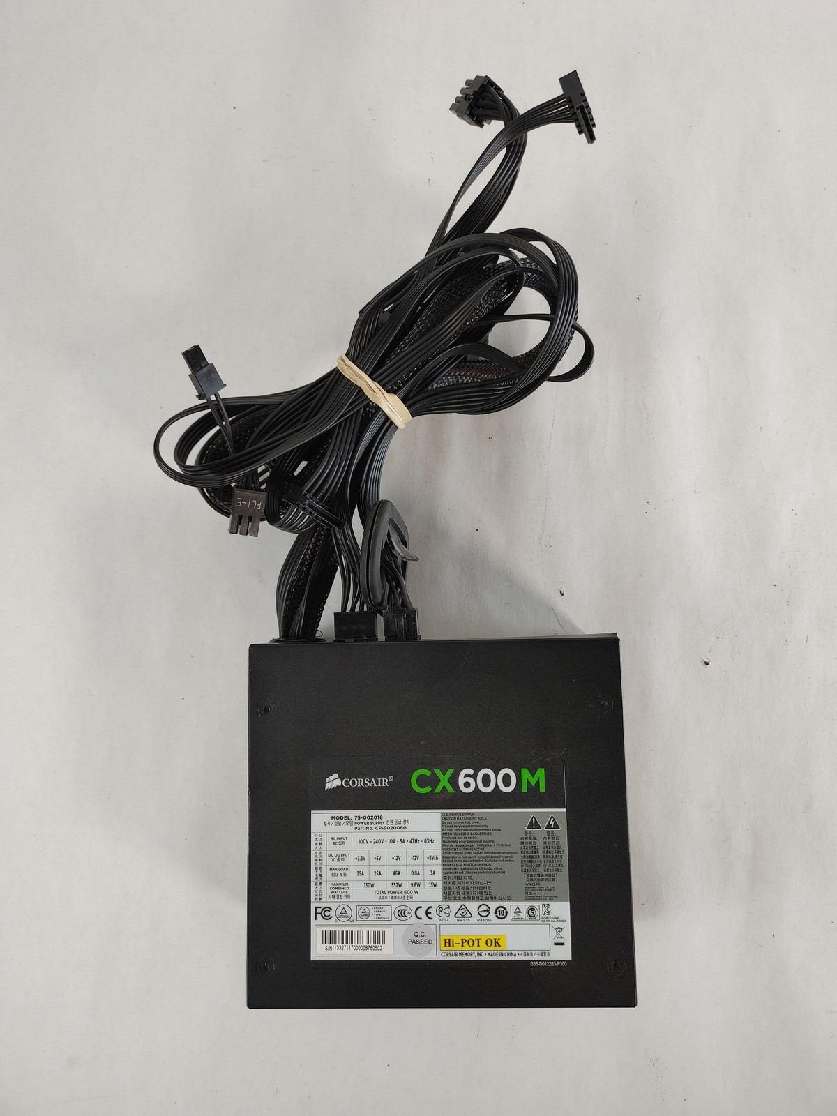 Corsair CX600M (75-002018) 600 W 20+4 Pin ATX Desktop Power Supply CP-9020060