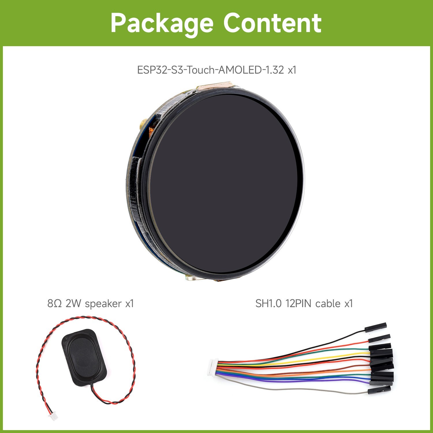 Waveshare ESP32-S3 1.32inch AMOLED Round Touch Display Development Board 466×466