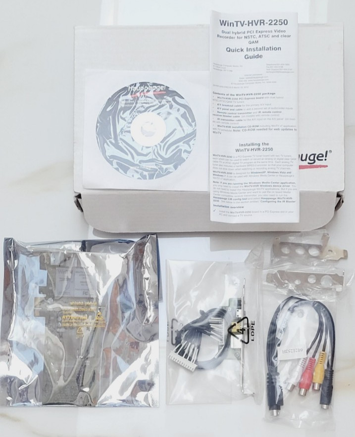 Hauppauge WinTV-HVR 2250 dual tv tuner for Windows Media center Complete New