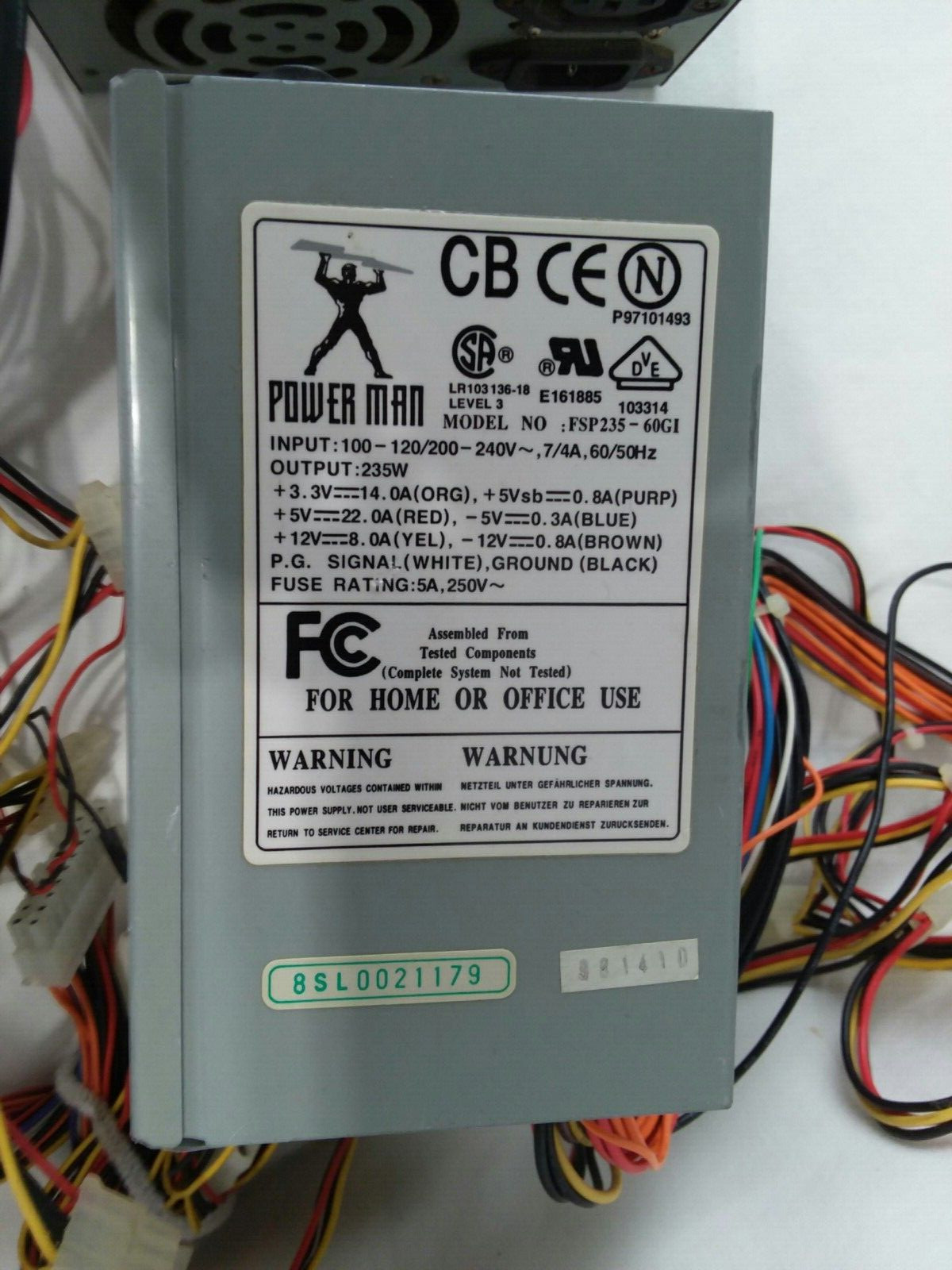 LOT OF 8 – Different Assorted Computer Power Supply Units w/ Wiring – untested