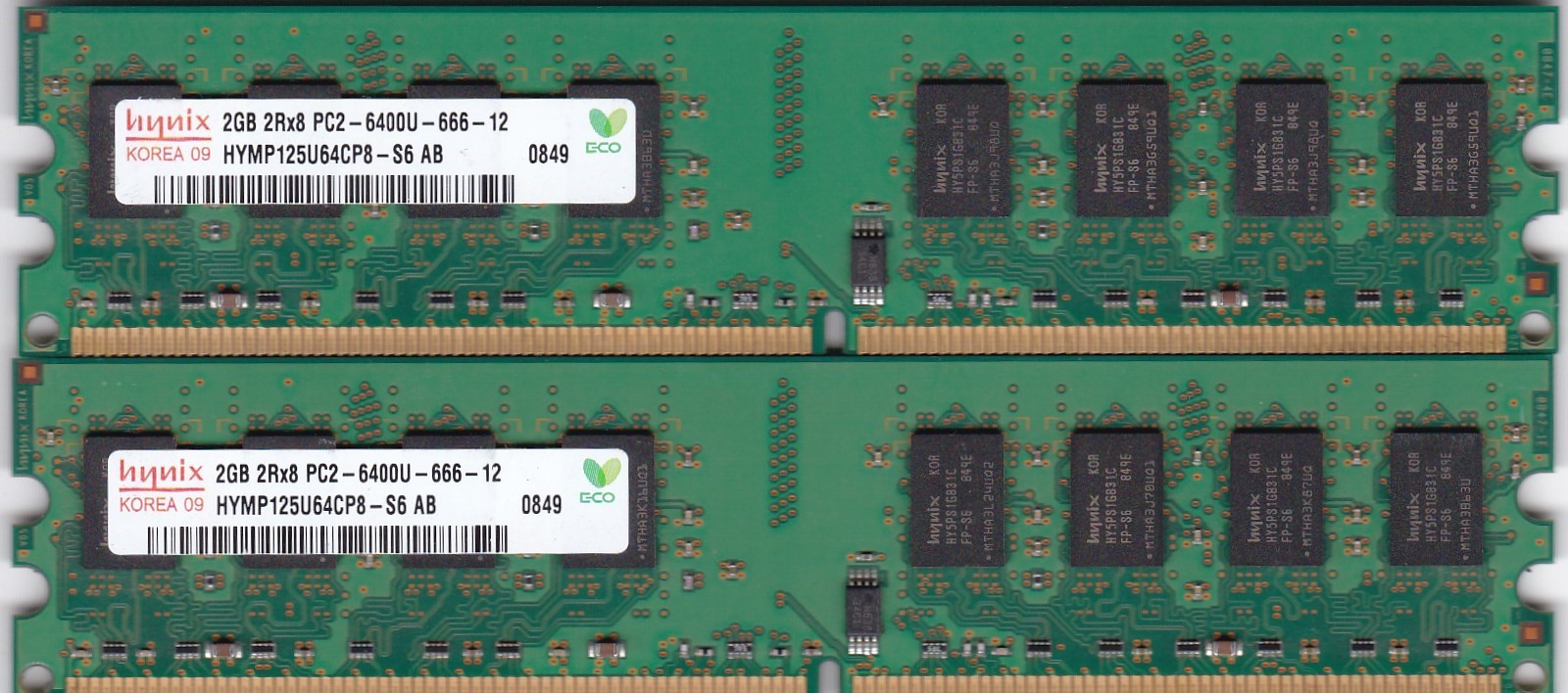 4GB 2x2GB PC2-6400 DDR2-800 HYNIX HYMP125U64CP8-S6 AB Ram Memory Kit Desktop