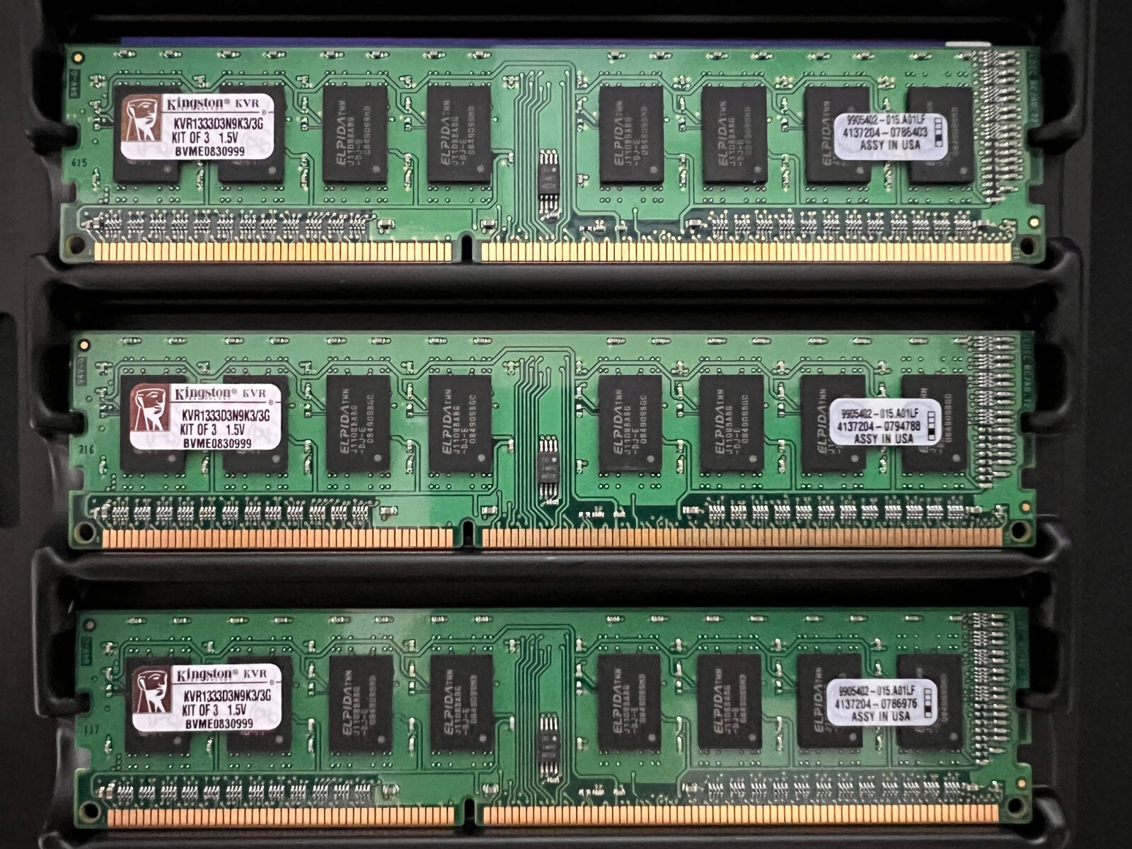 Kingston ValueRAM 3GB (3 x 1GB) DDR3 1333 Triple Channel Kit Desktop Memory