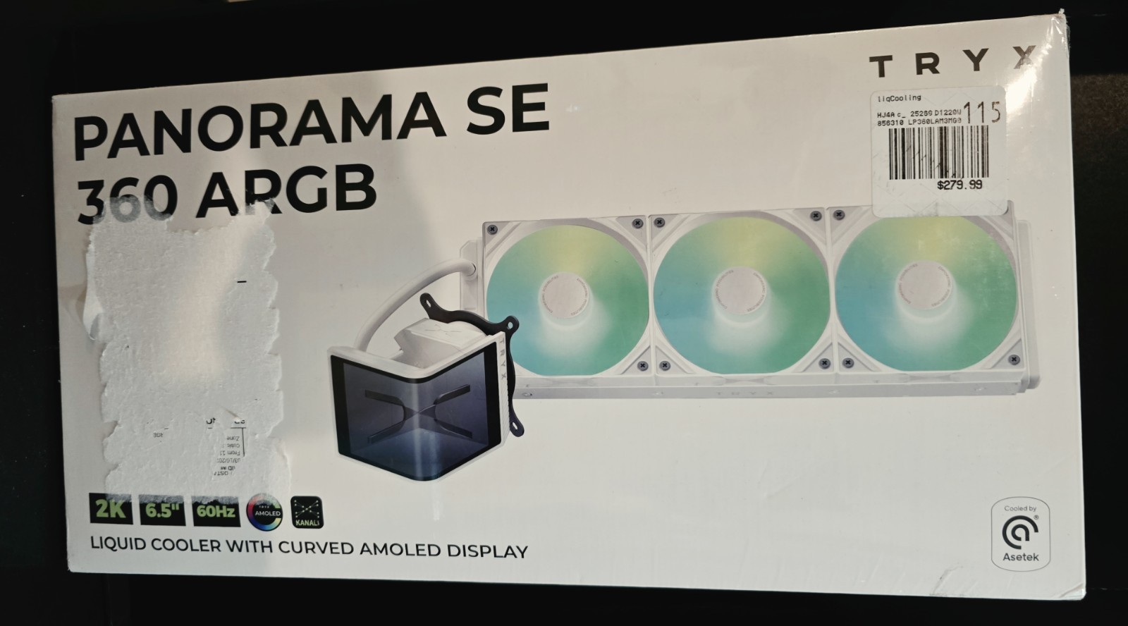 TRYX SE 360 ARGB 360mm AIO 3D Cooler Asetek Adela (White) L-P360L-AM3M-G0W