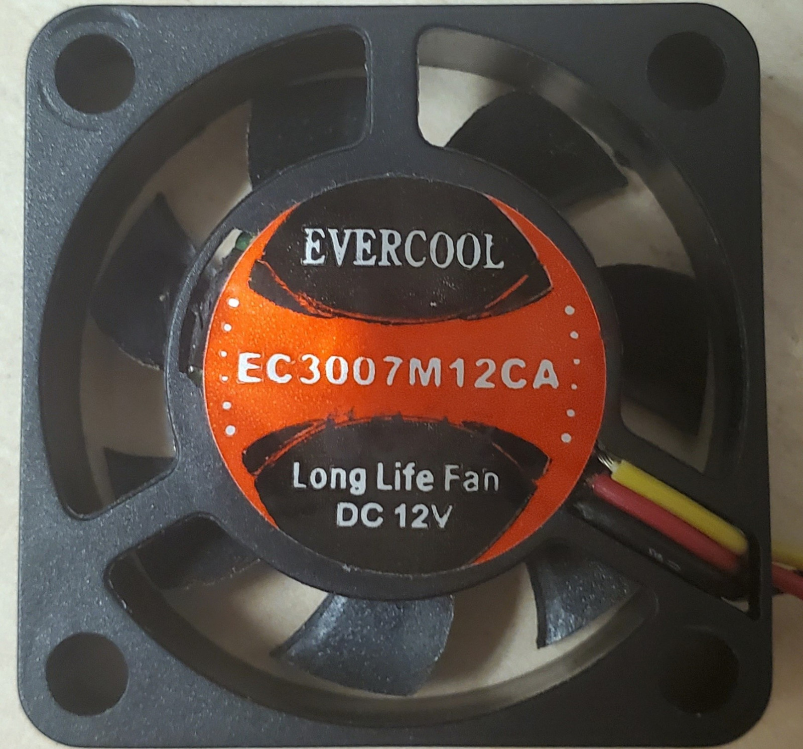 2PCs Evercool 30x30x7mm Medium Speed 3 Pin 12 Volt Fan-EC3007M12CA