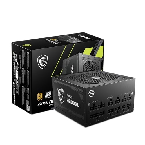 MSI MAG A650GL, Fully Modular Compact Gaming 650W Power Supply, 80+ Gold, ATX