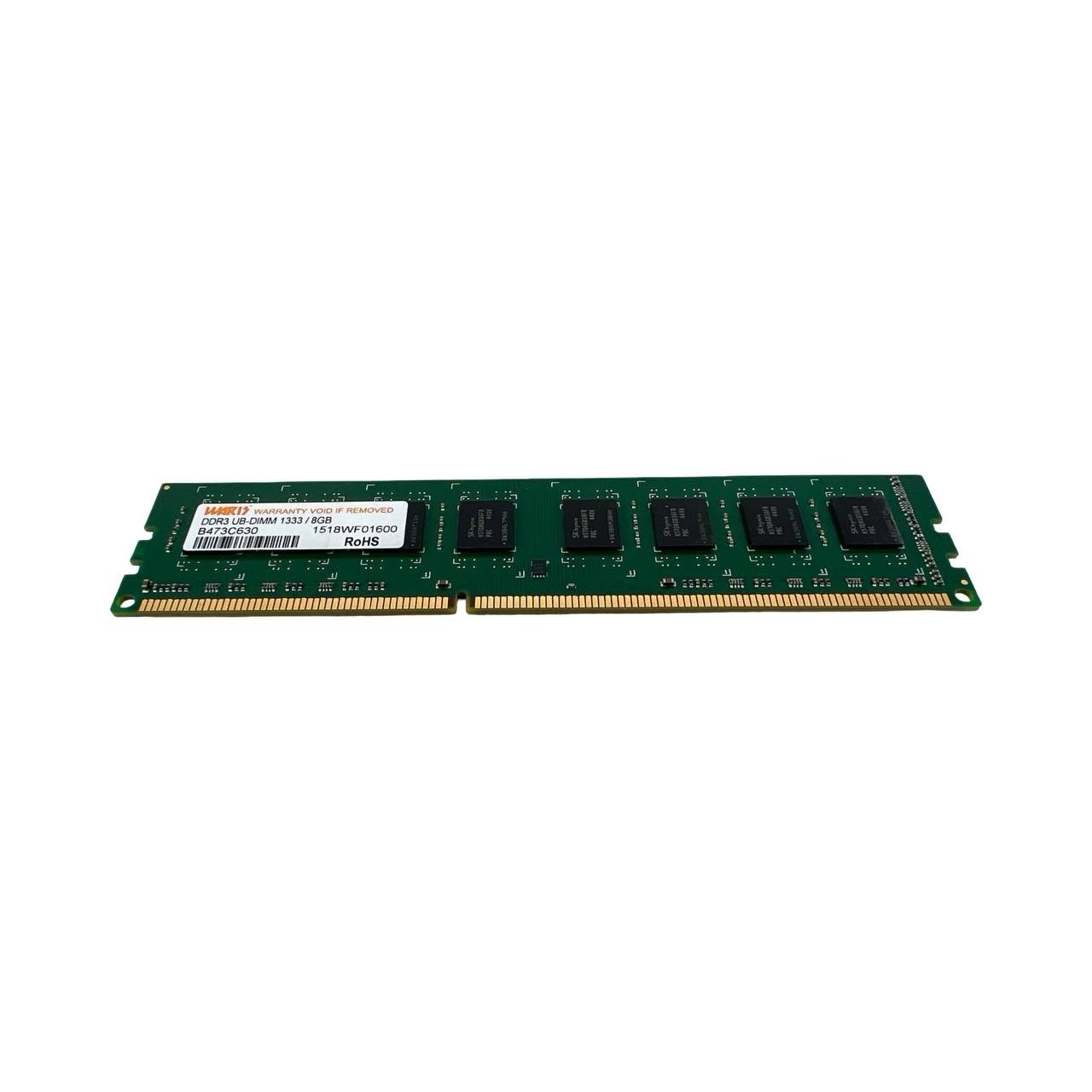 Lot of 3 – Waris 8GB PC3-10600 DDR3 1333 UB-DIMM Desktop PC Memory B473C630