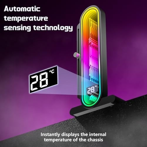 “Adjustable ARGB GPU Support Bracket with Temp Display – Universal 5V 3pin Graph