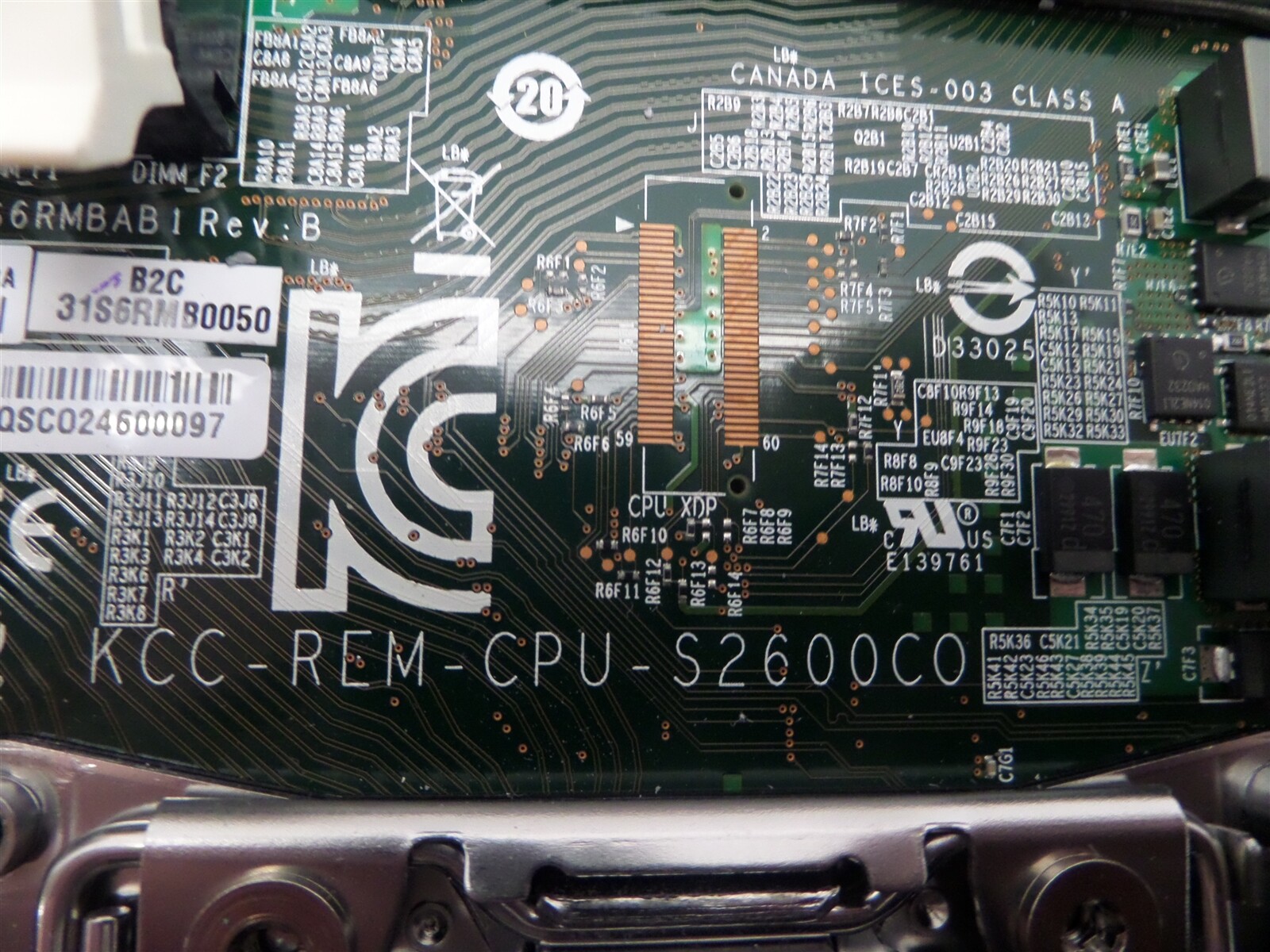Intel KCC-REM-CPU-S2600CO Server Motherboard w/ 2x Xeon E5-2680 2.7GHz CPU