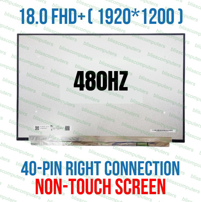 480HZ 18.0″ WUXGA LAPTOP LCD Screen Alienware m18 R1 P51E 1920X1200 40 Pin