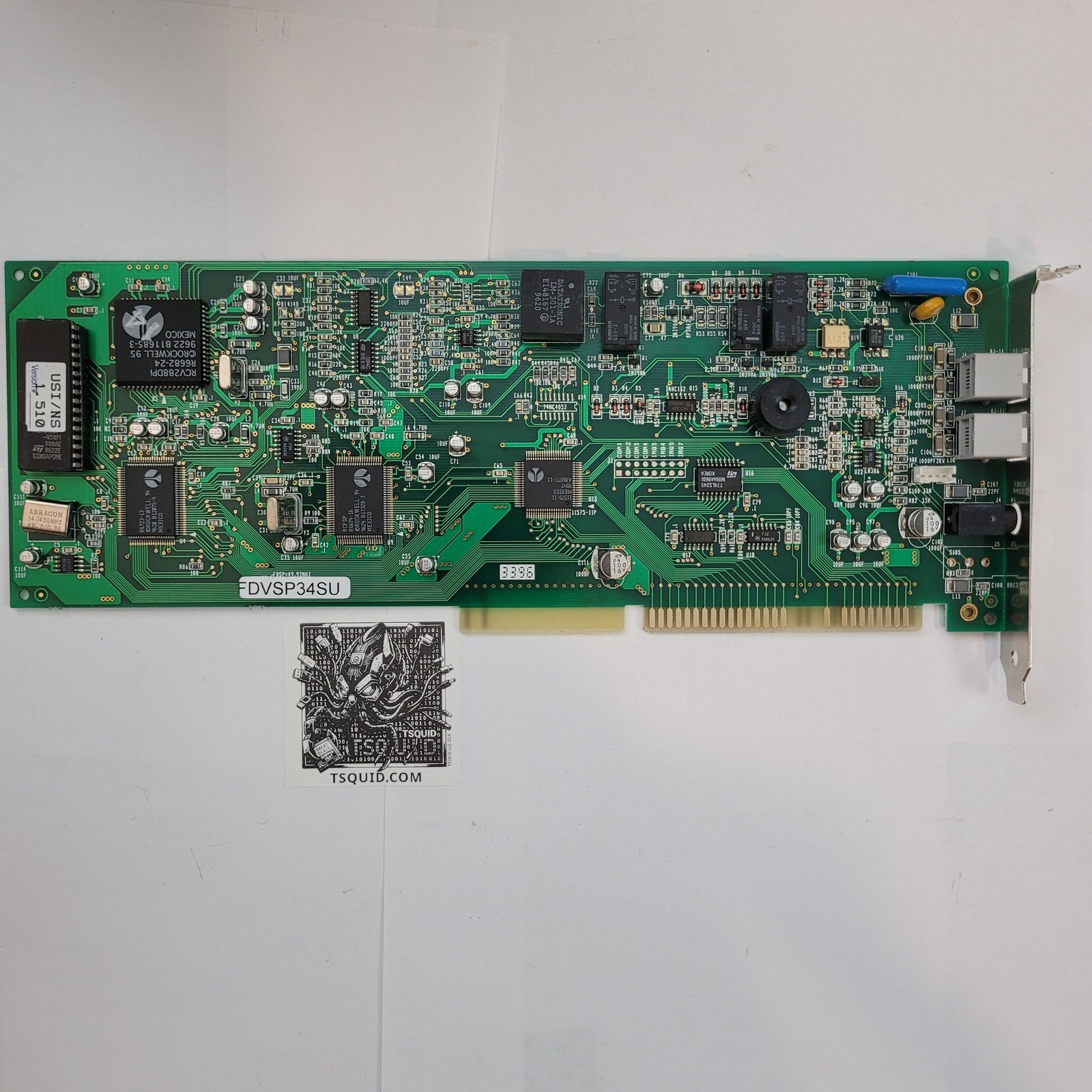 Rockwell ISA Modem Card FDVSP34SU PN 4816 RCV288DPI Vintage Computing Tech