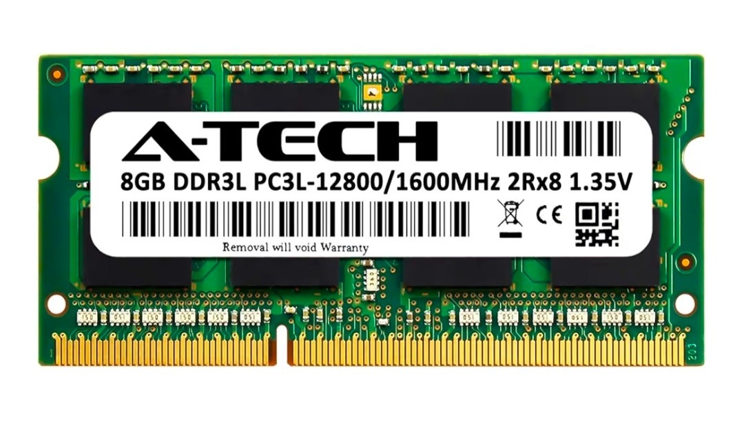 8GB DDR3L PC3L-12800 SO-DIMM 1600MHz 2rx8 1.35v