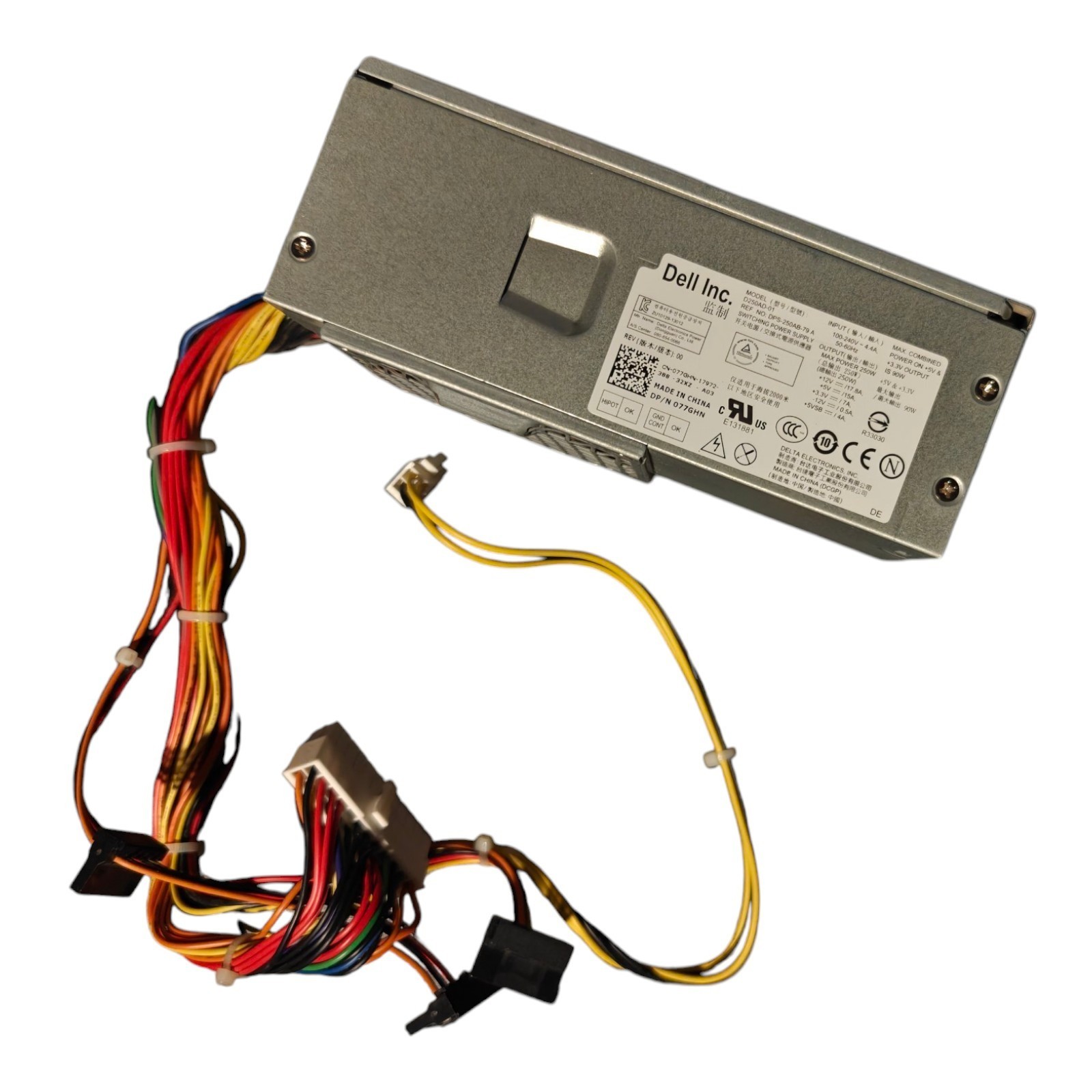 Dell OptiPlex 390 790 990 3010 7010 9010 DT 250W Power Supply D250AD-01 077GHN