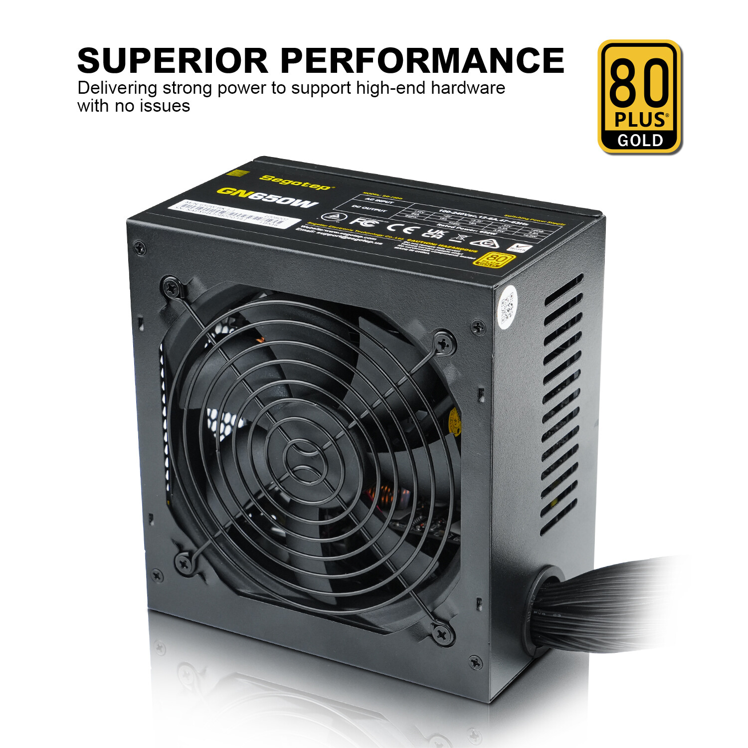 Segotep 650W Non-Modular Power Supply 80 Plus Gold ATX Gaming PC Case PSU