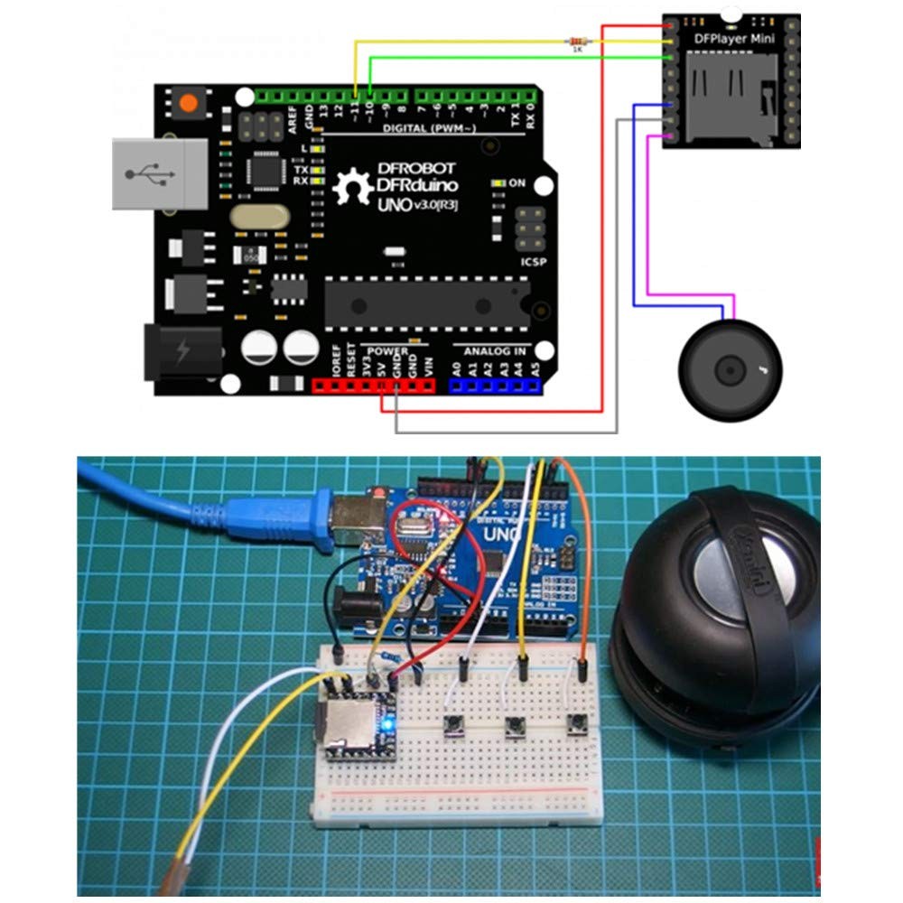 5PCS YX5200 DFPlayer Mini MP3 Player Module TF Card U-Disk Arduino Board