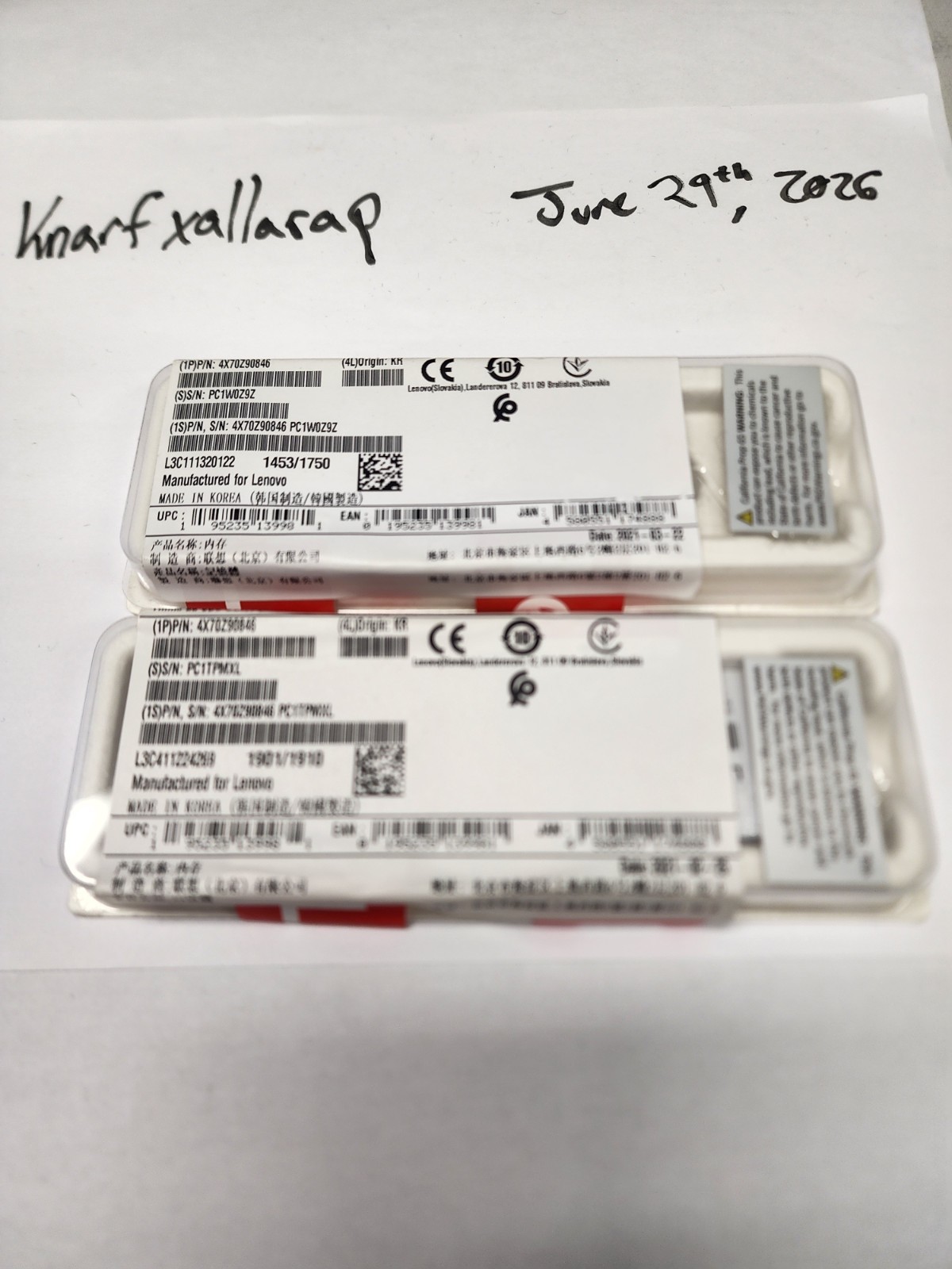 Lenovo ThinkPad 16GB Kit (2 x 8GB) DDR4 3200MHz SoDIMM SDRAM | New Sealed