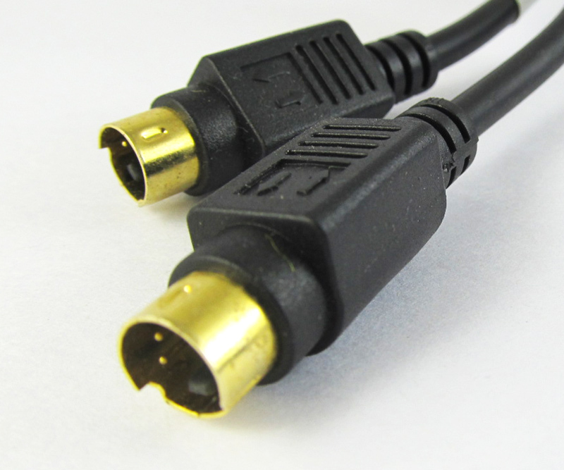 1pc 10ft S-Video Cable Mini Din 4 Pin Male to Male Dual Male For DVD HDTV Gold