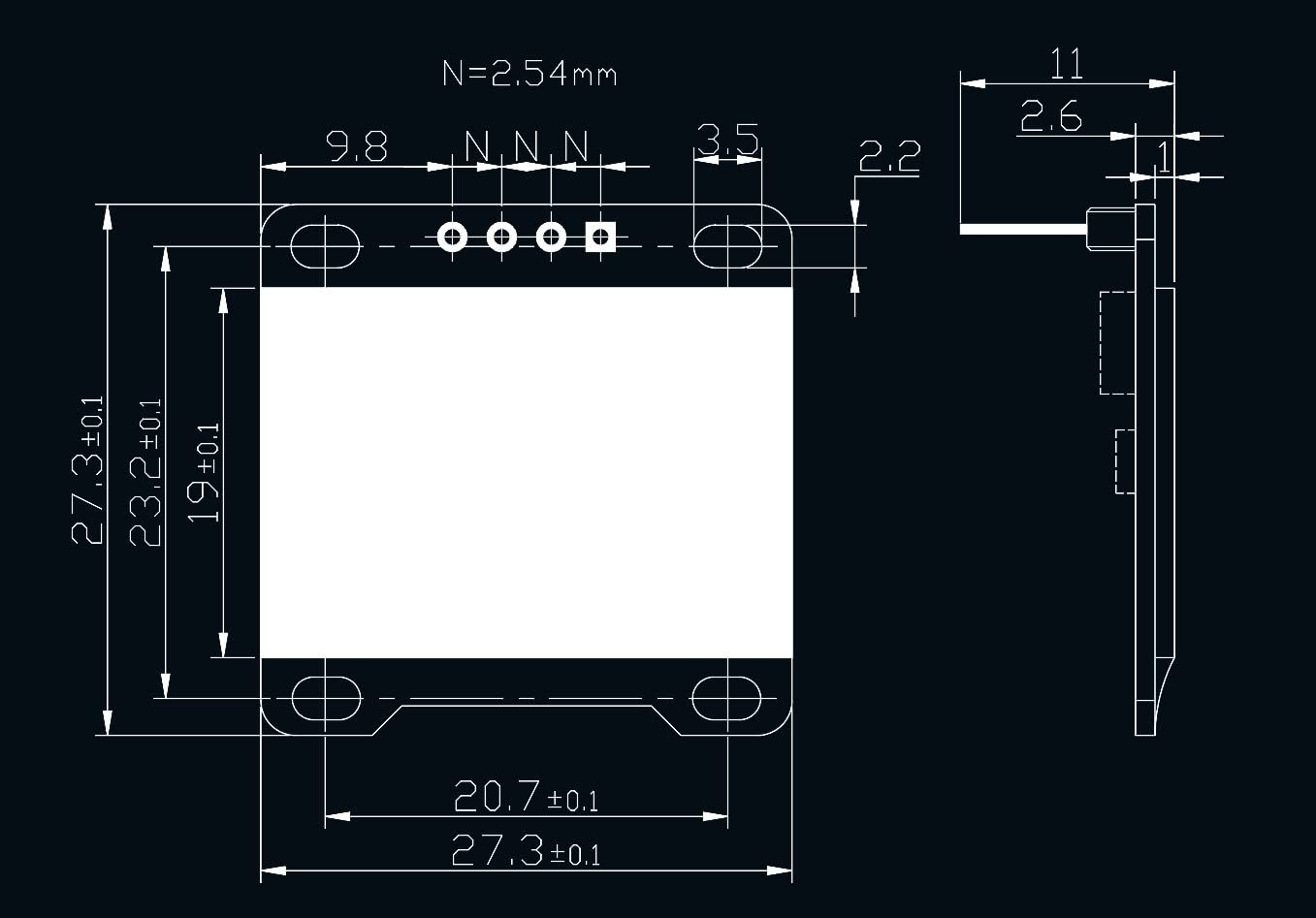 2 PCS 0.96-inch Blue Yellow OLED Display Module I2C for Arduino Raspberry Pi