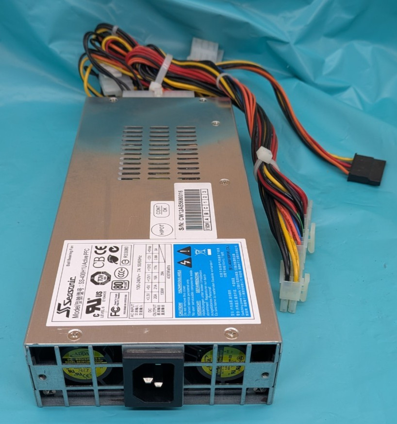 Seasonic Active PFC 400W ATX PSU 1U Industrial PC Server SS-400H1U w/ Cables