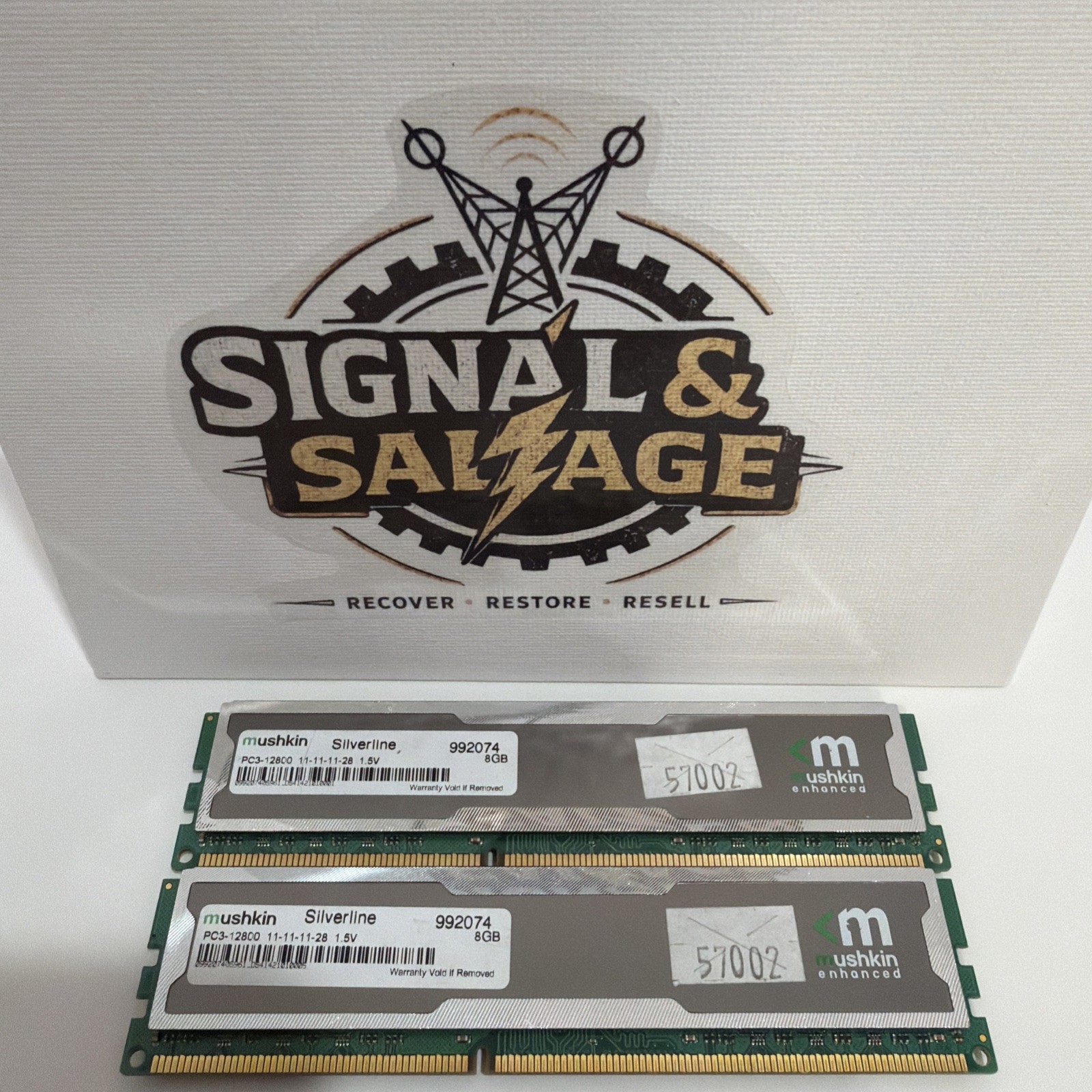 Mushkin Silverline 992074 PC3-12800u LOT (2) x 8GB = 16GB Desktop Memory