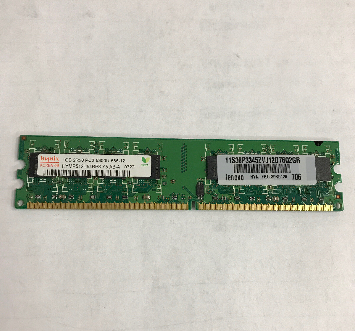 HYNIX 1GB DIMM DDR2 667MHz non-ECC Memory  Lenovo 30R5126) 