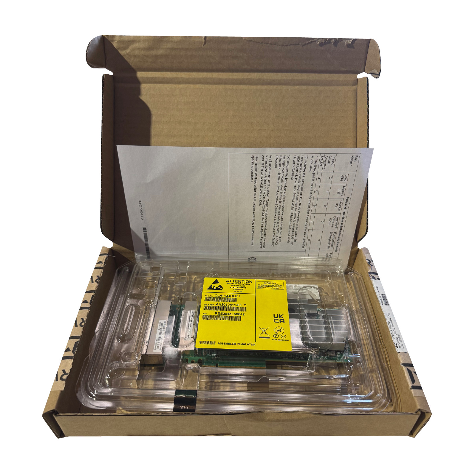 New Marvel Quad Port 10Gbps RJ45 Fastlinq PCIe x8 Ethernet Adapter Both Bracket
