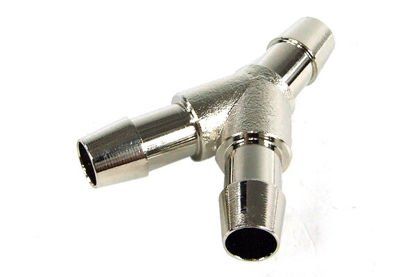 8mm (10/8mm) Y Hose Connector – Nickel Plated Brass