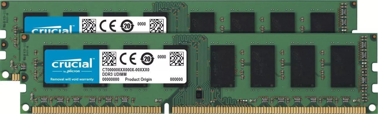 Crucial DDR3 16GB (2X8GB) KIT 1600 MHz PC3-12800 DIMM 240-Pin Non-ECC Memory RAM