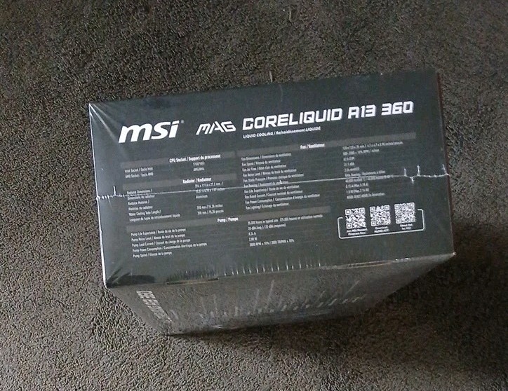 SEALED~BRAND NEW MSI MAG Coreliquid A13 360 Black RGB Liquid Cooling 360mm AIO