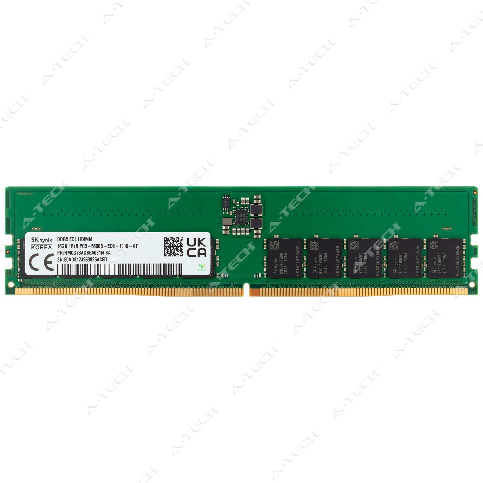 Hynix 16GB DDR5-5600 PC5-44800 1Rx8 EC4 UDIMM Server Memory RAM HMCG78AGBEA081N