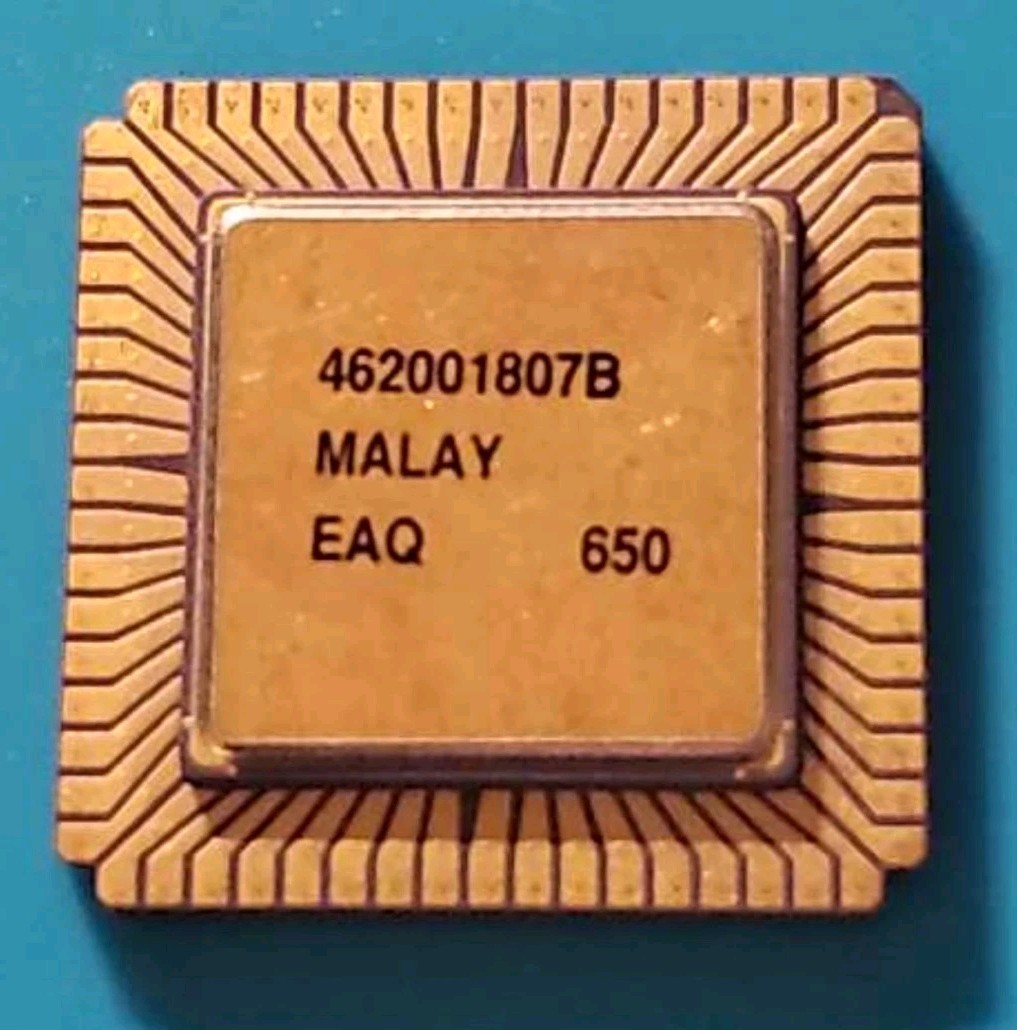 11 CPU Intel i186, R80186 Gold Cap, 68 Leg, 1978-82 Ceramic, Gold Scrap Refining