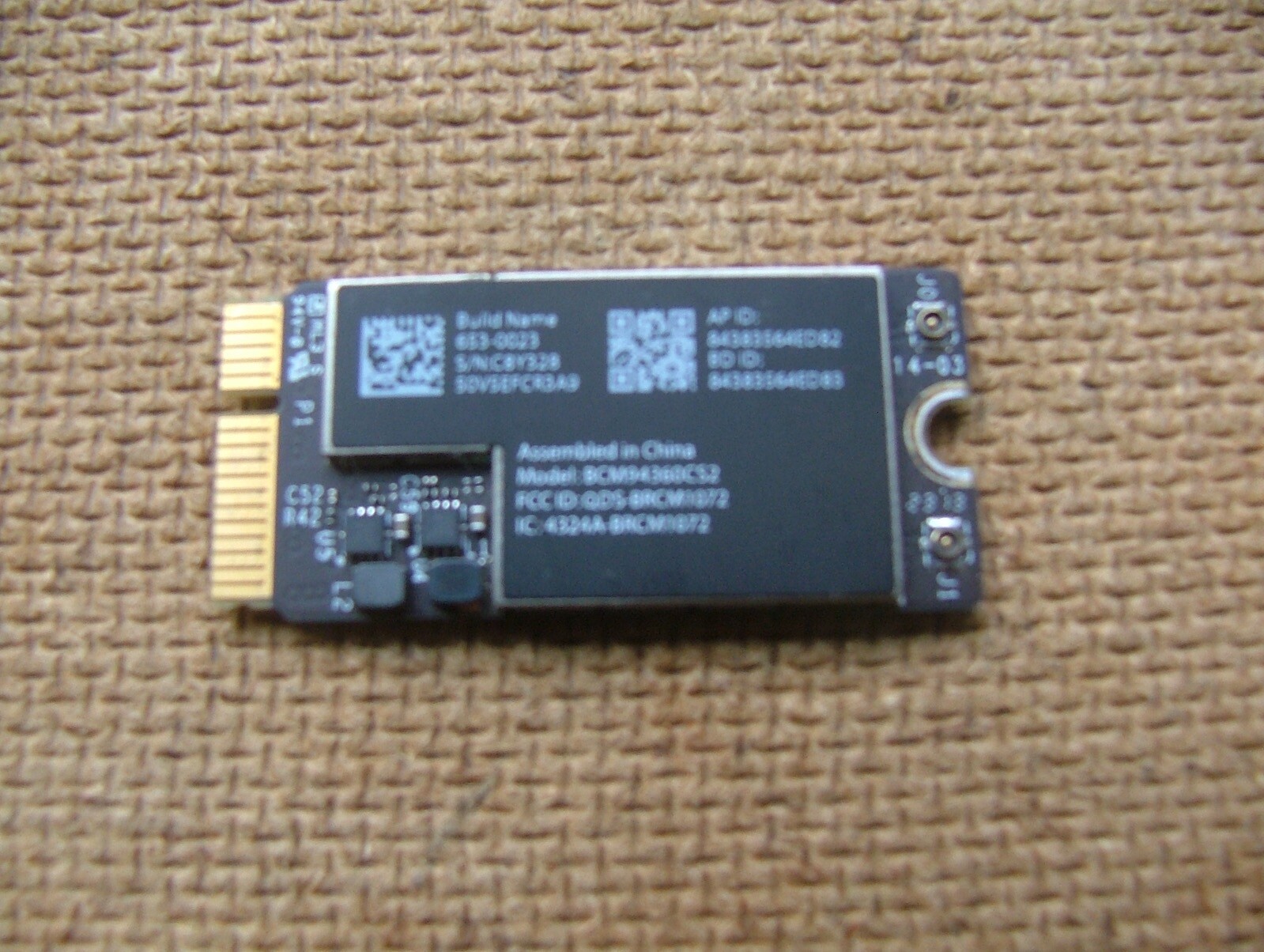 Macbook Air 13” A1466 653-0023 AIRPORT WIFI BLUETOOTH CARD