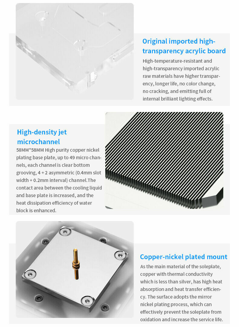 Barrow CPU Water Block Integrated Pump Reservoir for Intel i3 i5 i7 i9 1200 1700