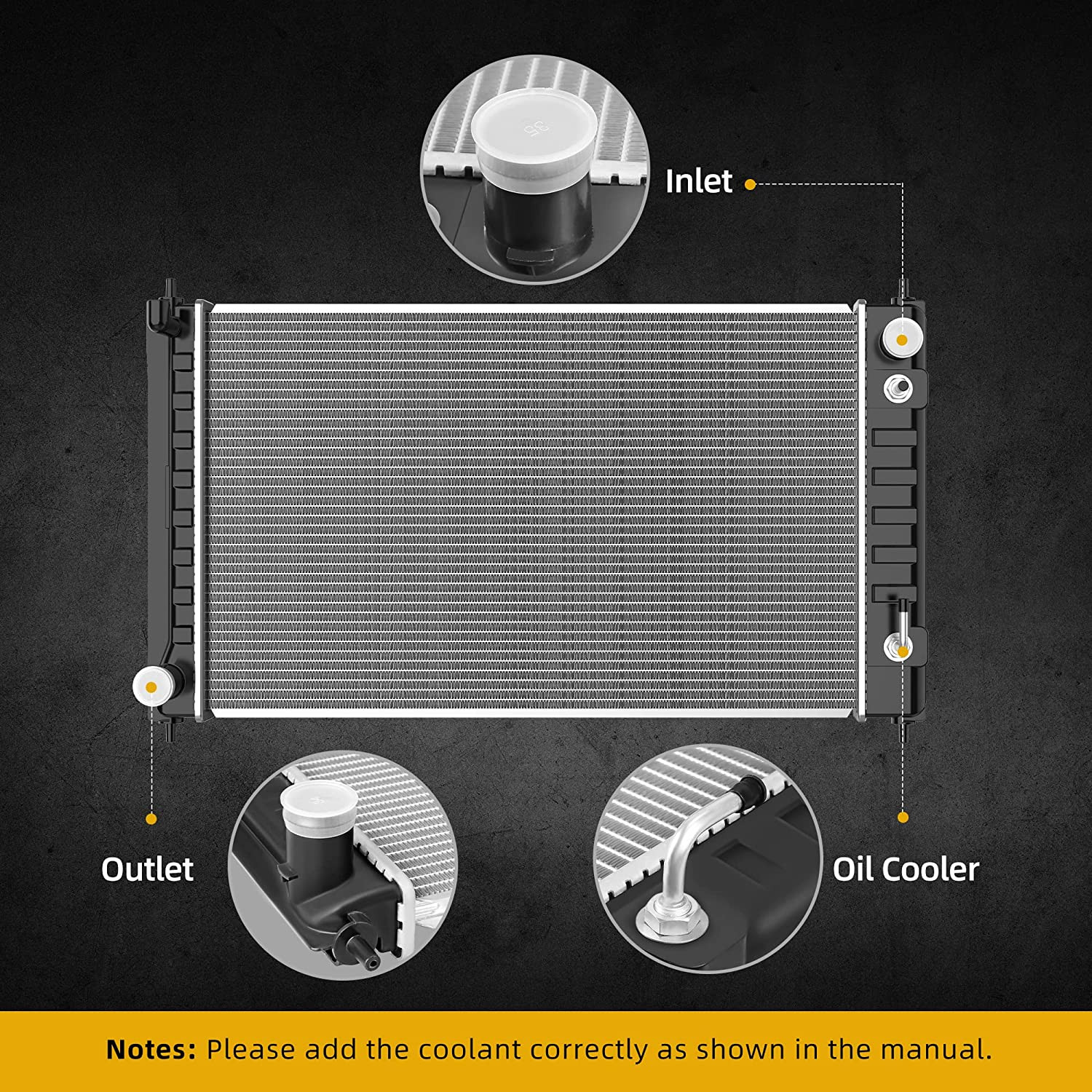Radiator Complete Radiator Compatible with 2007-2018 Altima 2.5L L4 2007-2020 Al
