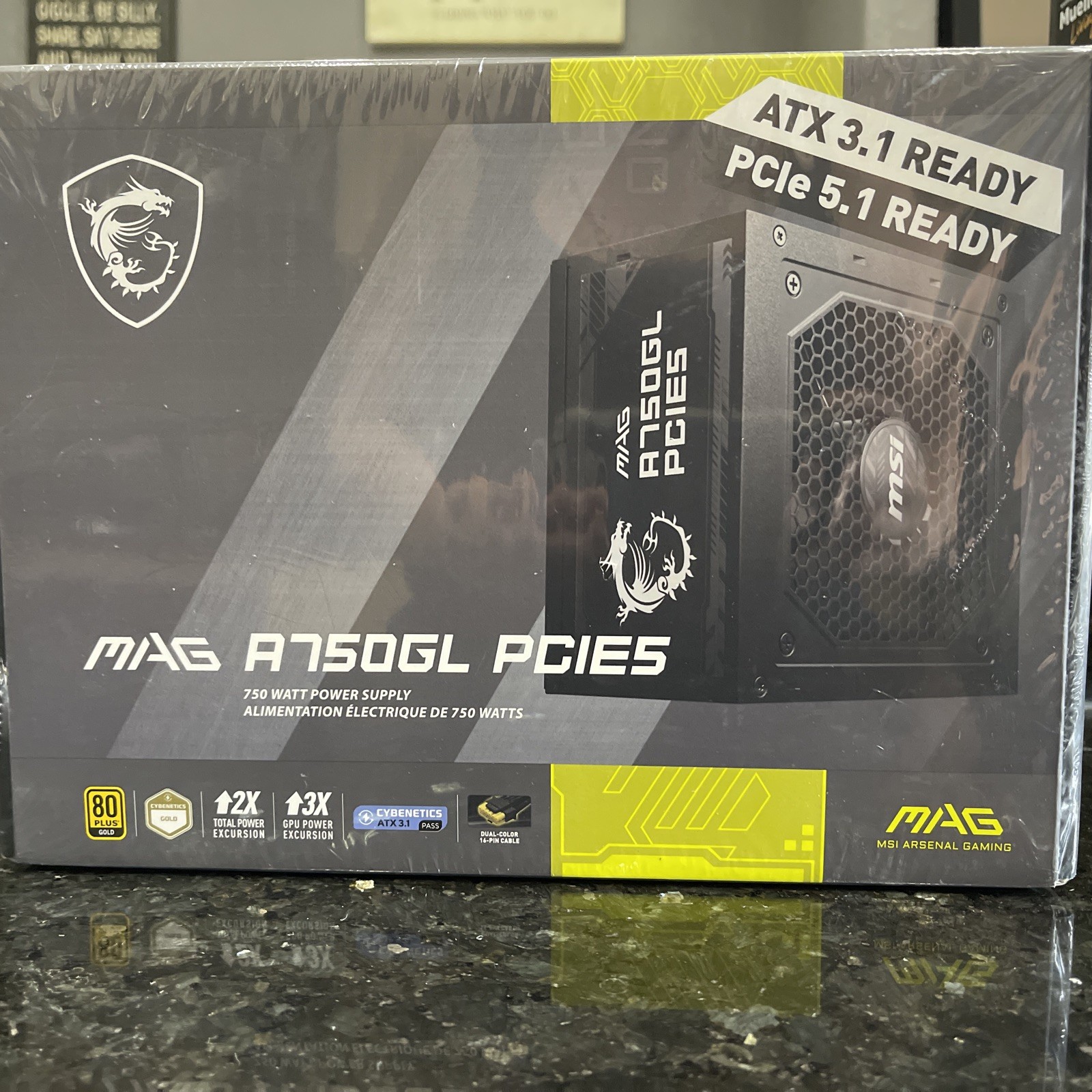 MSI MAG A750GL 750W GOLD PCIe 5.1 ATX 3.1 Ready Gaming Power Supply 80 Plus Gold