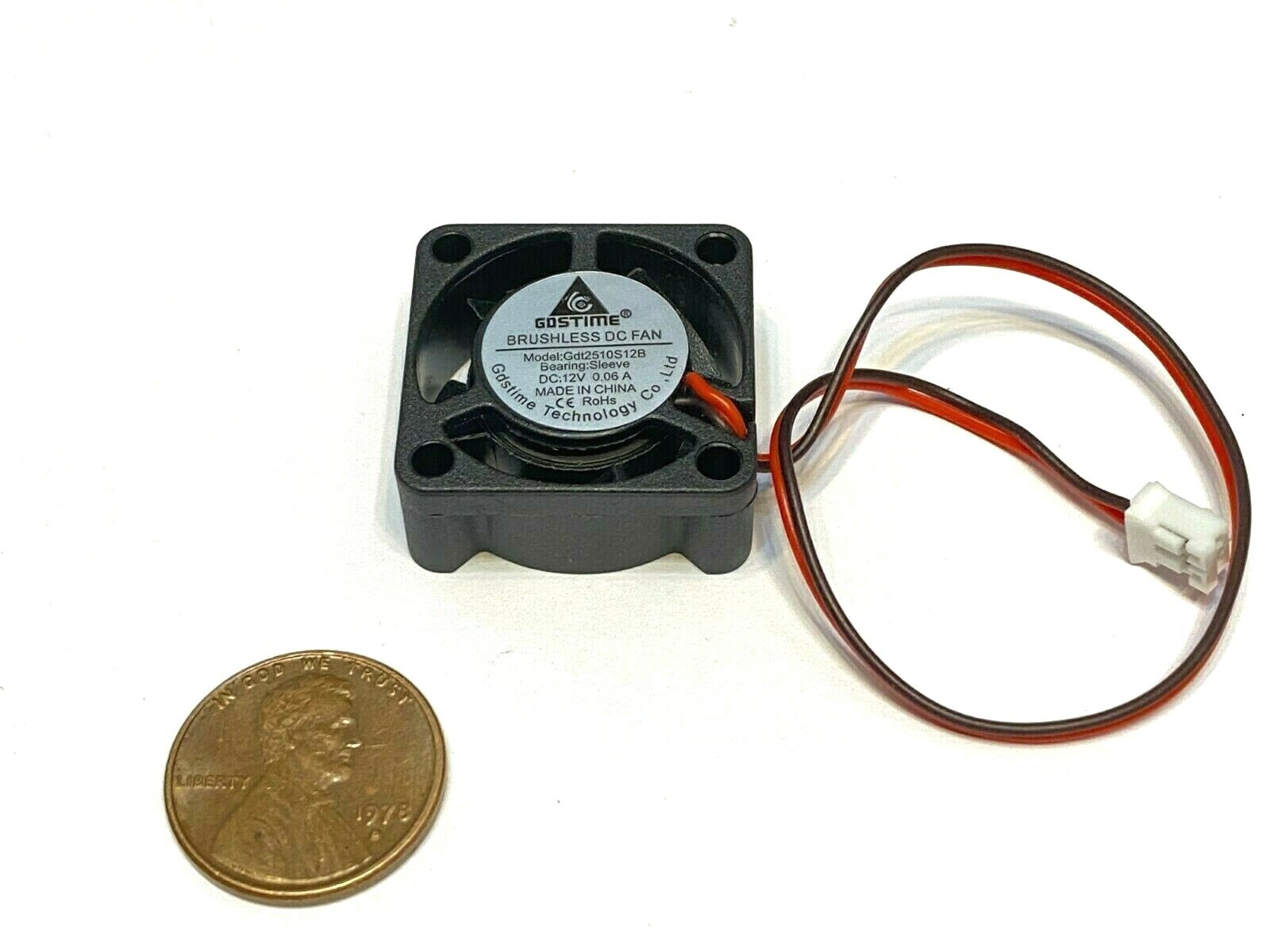 1pcs GDStime Gdt2510S12B 25mm Cooling Fan 2510 2pin DC Small Micro 12v WD C7