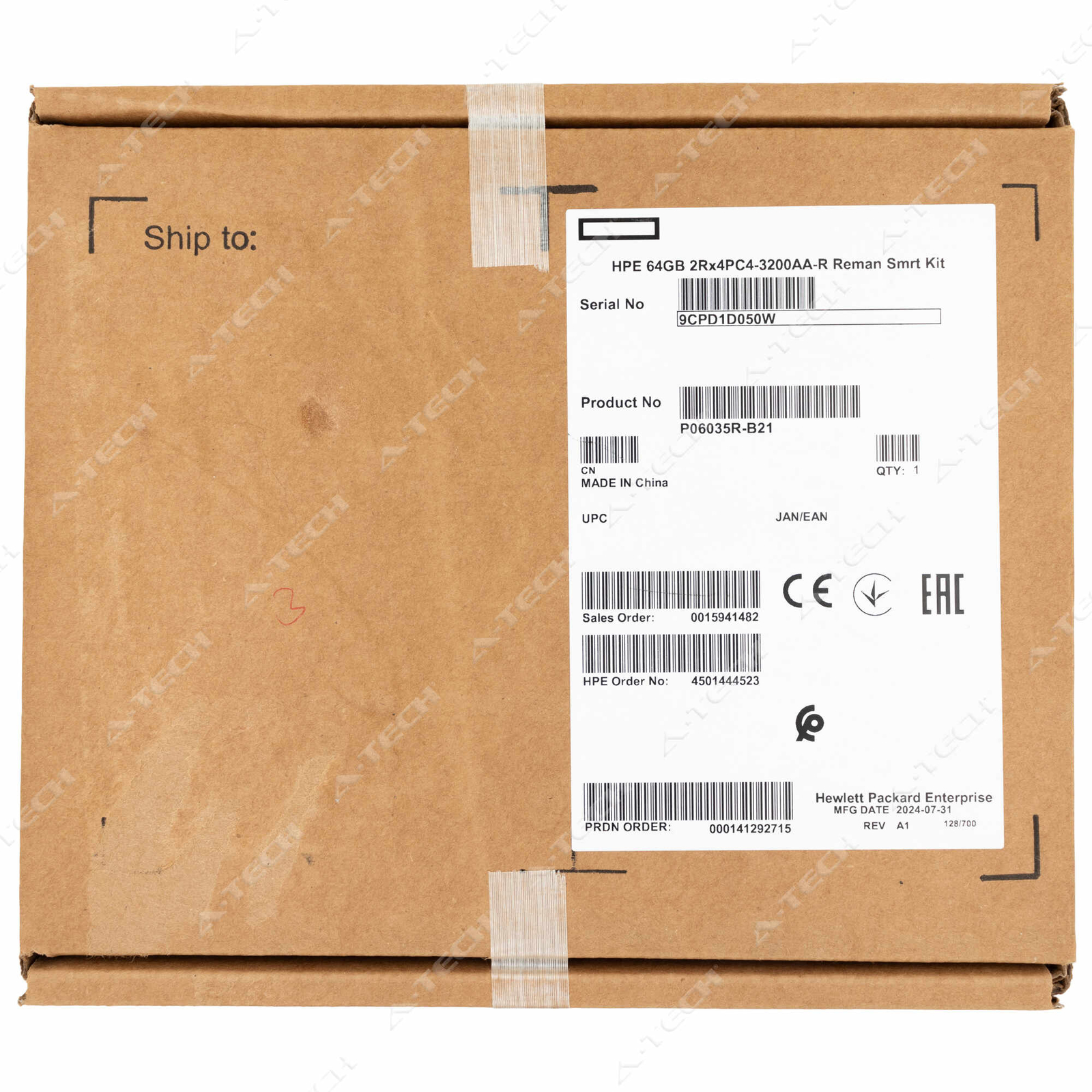HP 64GB DDR4-3200 ECC RDIMM P06035R-B21/P06035-B21 HPE Factory Sealed Memory RAM