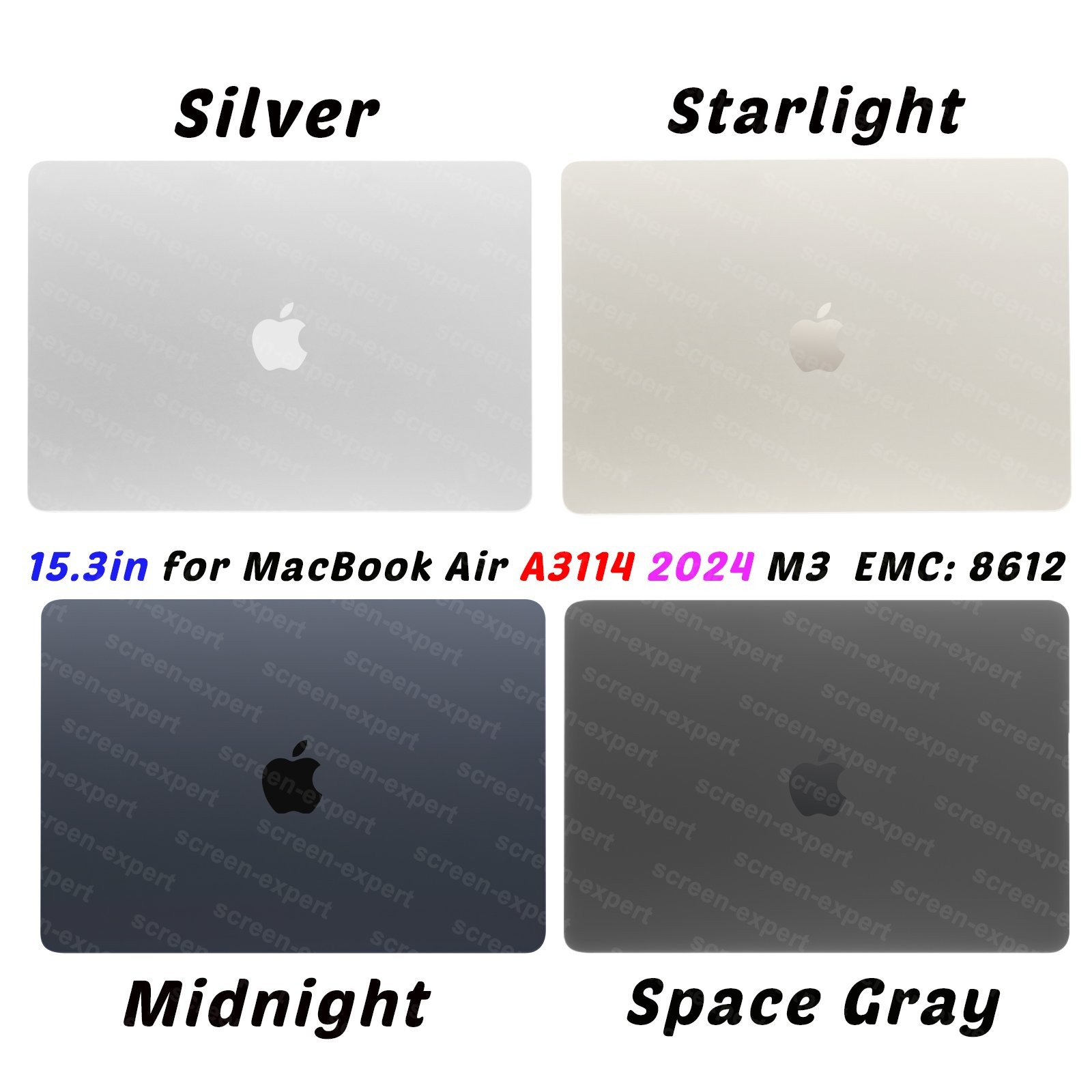 15″ LCD Screen Display Assembly for Macbook Air A3114 2024 M3 EMC 8612 2880×1864