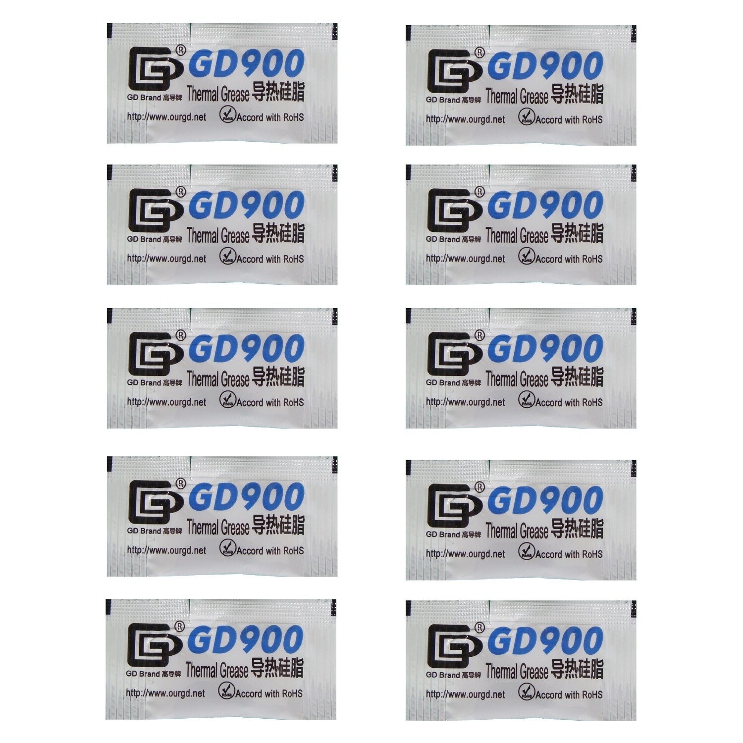 Thermal Paste Grease Heatsink Compound for Computer CPU GPU GD900 10 Soft Packs