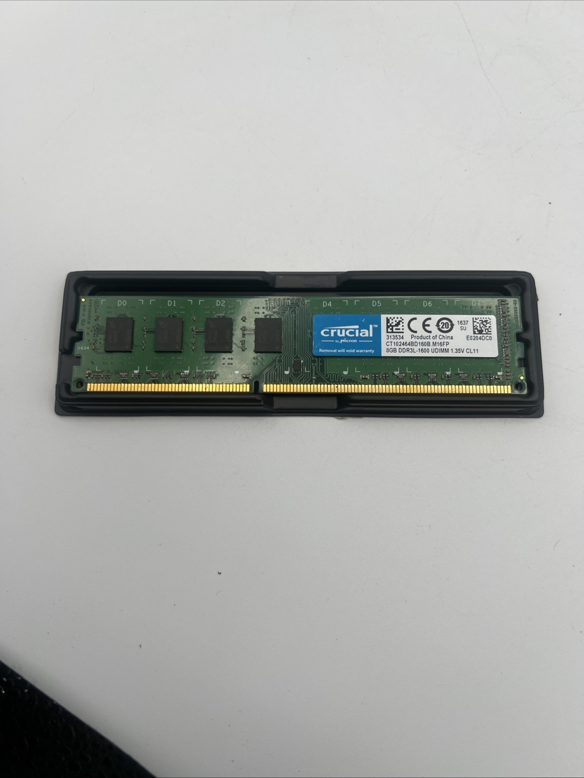 CRUCIAL 8GB DDR3L DESKTOP RAM PC3L-1600 1Rx8 CT102464BD160B M16FP