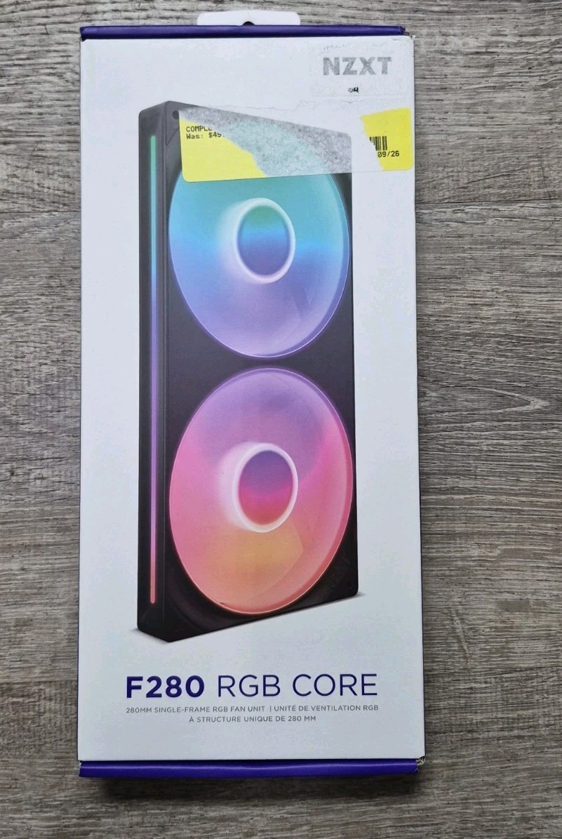 NZXT F280 RGB Core 280mm Dual 140mm ARGB Fan Single Frame Black High Airflow