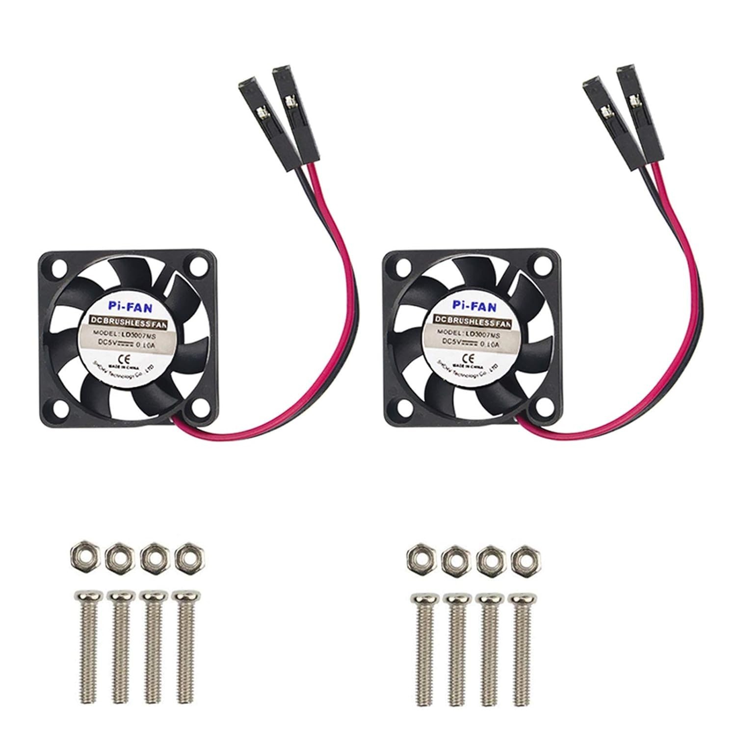 Raspberry Pi 4 Cooling Fan – 30x30x7mm Brushless CPU Fan (2-Pack)