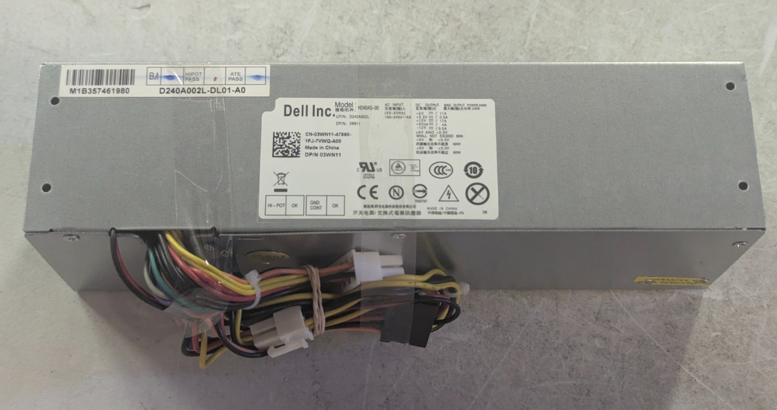 Dell H240AS-00 03WN11 D240A002L 240W SFF Power Supply PSU