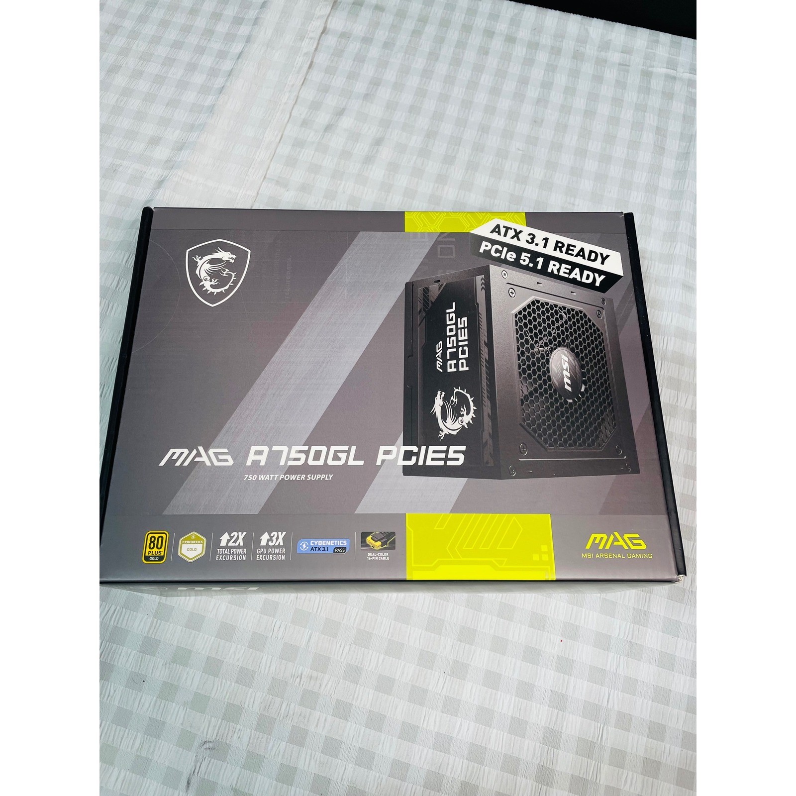 MSI MAG A750GL PCIE5 750W 80 PLUS Gold Full Modular Power Supply ATX 3.1 7ZP8