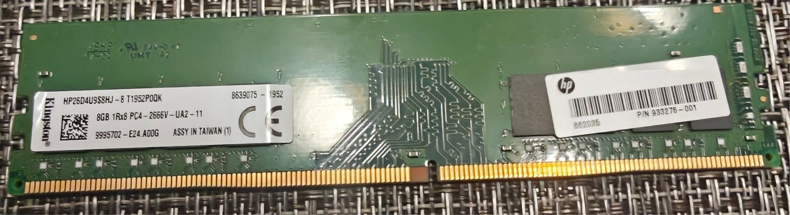 Kingston 8GB DDR4-2666 Desktop RAM PC4-2666V 1Rx8 UDIMM HP26D4U9S8SJH Tested